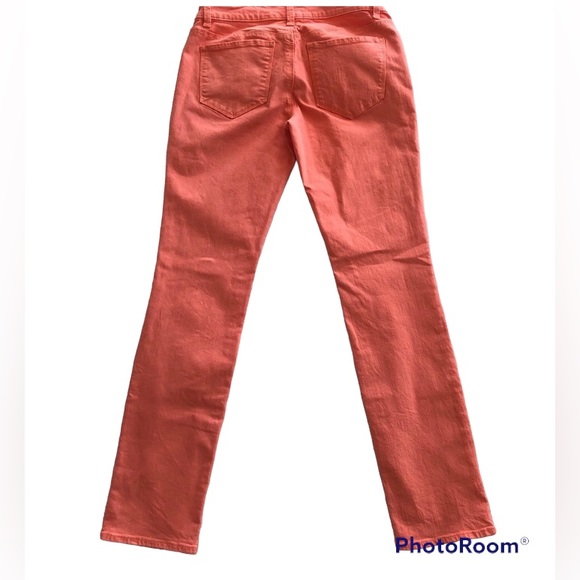 2xHP🎉ANN TAYLOR Orange Modern Fit Skinny Jeans - Picture 2 of 10